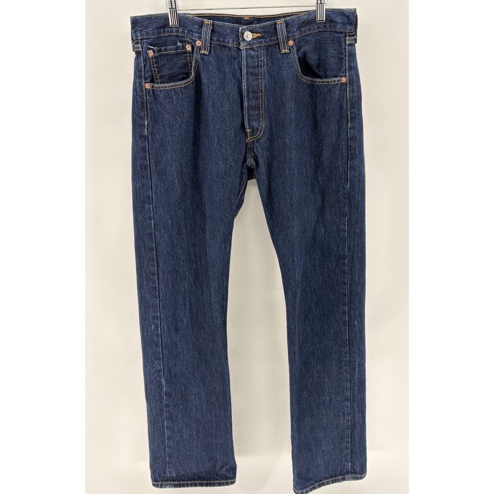 Levi's 501 Original Fit Jeans 34x32 Dark Wash Button Fly Straight Leg Y2K